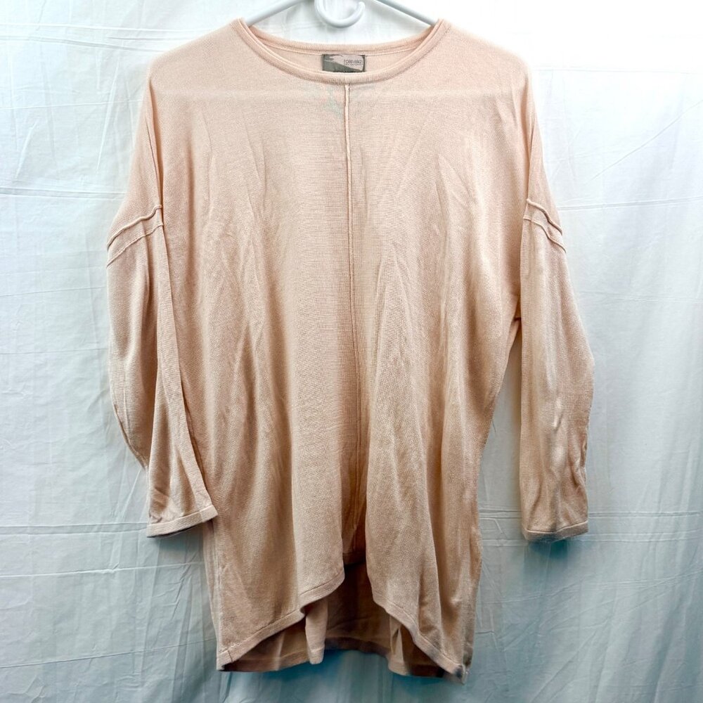 Forever 21 3/4 Sleeve Lightweight Sweater Women M Peach